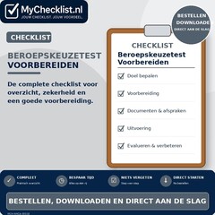Checklist beroepskeuzetest voorbereiden