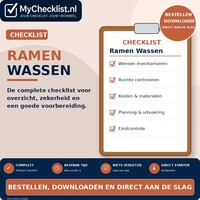Checklist ramen wassen met uitgebreide stappen en controlepunten