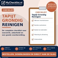 Checklist tapijt grondig reinigen met uitgebreide stappen en controlepunten
