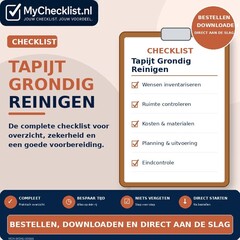 Checklist tapijt grondig reinigen
