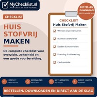 Checklist huis stofvrij maken met uitgebreide stappen en controlepunten