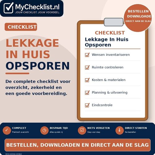 Checklist lekkage in huis opsporen met uitgebreide stappen en controlepunten
