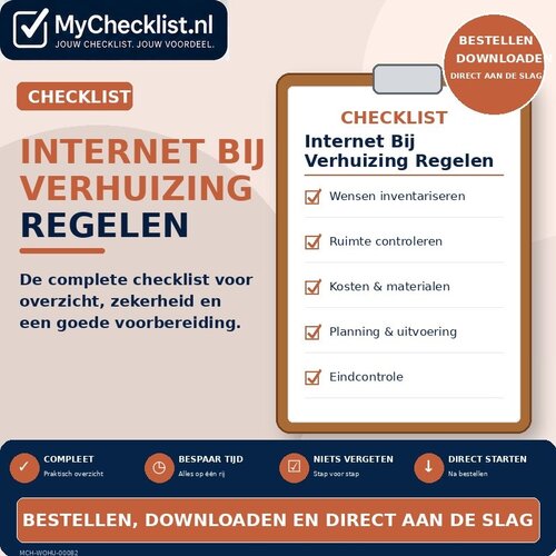 Checklist internet bij verhuizing regelen met uitgebreide stappen en controlepunten