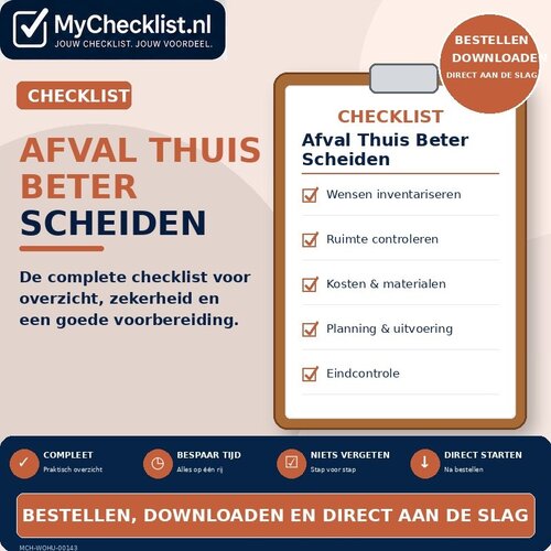 Checklist afval thuis beter scheiden met uitgebreide stappen en controlepunten