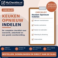 Checklist keuken opnieuw indelen met uitgebreide stappen en controlepunten