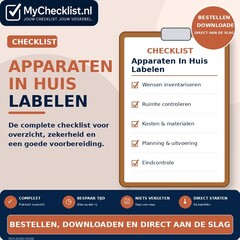Checklist apparaten in huis labelen
