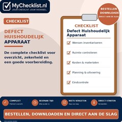 Checklist defect huishoudelijk apparaat beoordelen