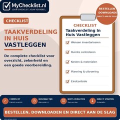 Checklist taakverdeling in huis vastleggen