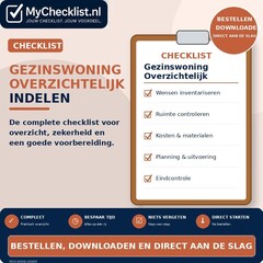 Checklist gezinswoning overzichtelijk indelen