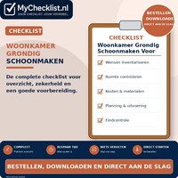 Checklist woonkamer grondig schoonmaken voor wonen & huis met uitgebreide stappen en controlepunten