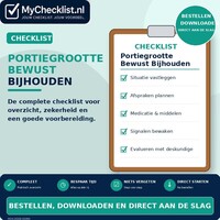 Checklist portiegrootte bewust bijhouden met uitgebreide stappen en controlepunten