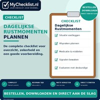Checklist dagelijkse rustmomenten plannen met uitgebreide stappen en controlepunten