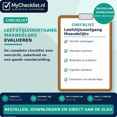 Checklist leefstijlvoortgang maandelijks evalueren