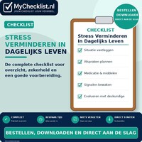 Checklist stress verminderen in dagelijks leven met uitgebreide stappen en controlepunten