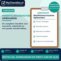 Checklist mindfulnessroutine opbouwen met uitgebreide stappen en controlepunten