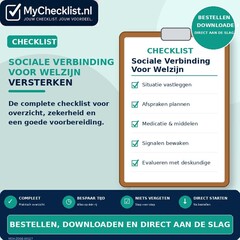 Checklist sociale verbinding voor welzijn versterken