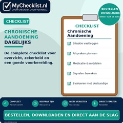 Checklist chronische aandoening dagelijks monitoren