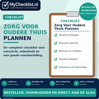 Checklist zorg voor oudere thuis plannen met uitgebreide stappen en controlepunten
