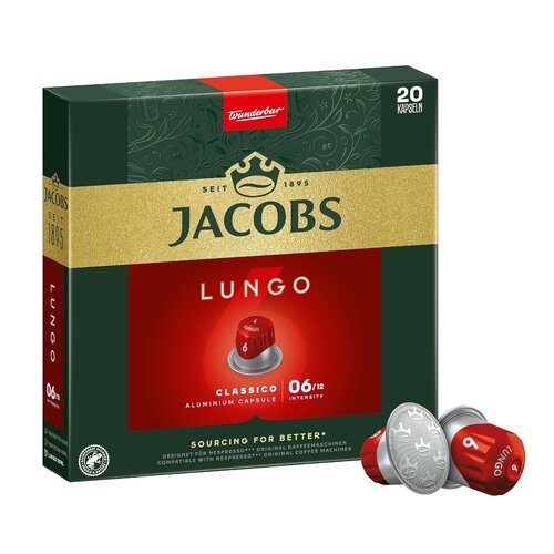 Jacobs koffie Jacobs Lungo Classico 20 Nespresso compatibele capsules - Jacobs koffie Jacobs Lungo Classico 20 Nespresso compatibele capsules -