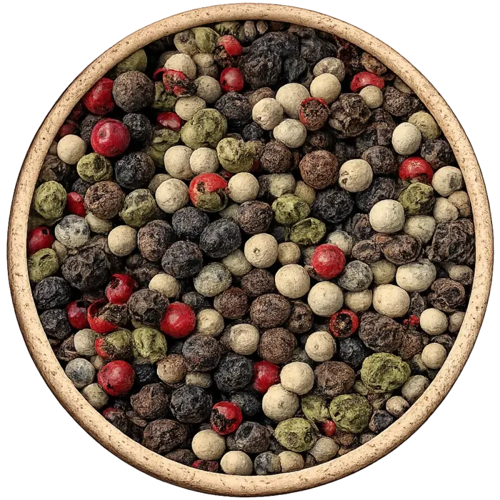 De Kruidenshop Vierseizoenenpeper met vier soorten peperkorrels