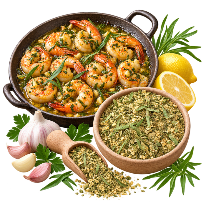 De Kruidenshop Scampi met look en dragon kruidenmix
