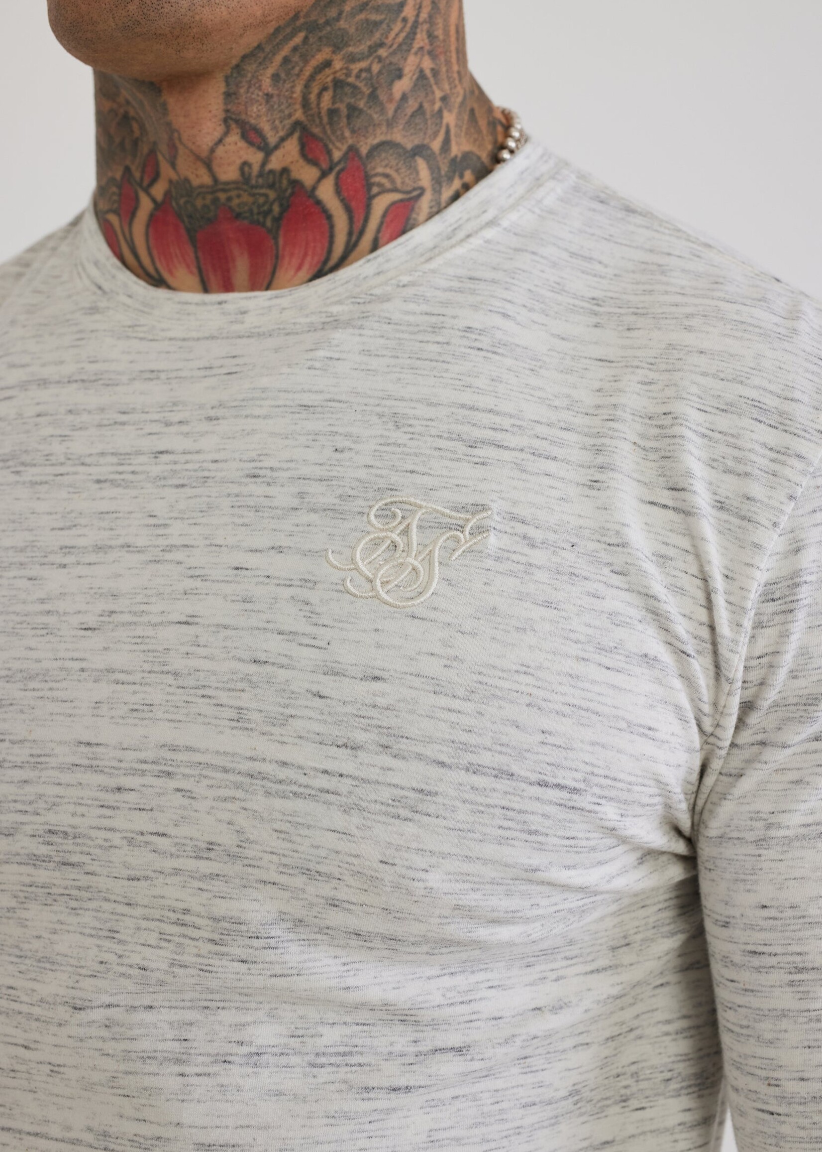 Siksilk sweater grijs/wit