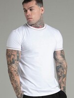 Siksilk t-shirt wit/gouden sticksel