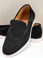 Loafers black suedelook