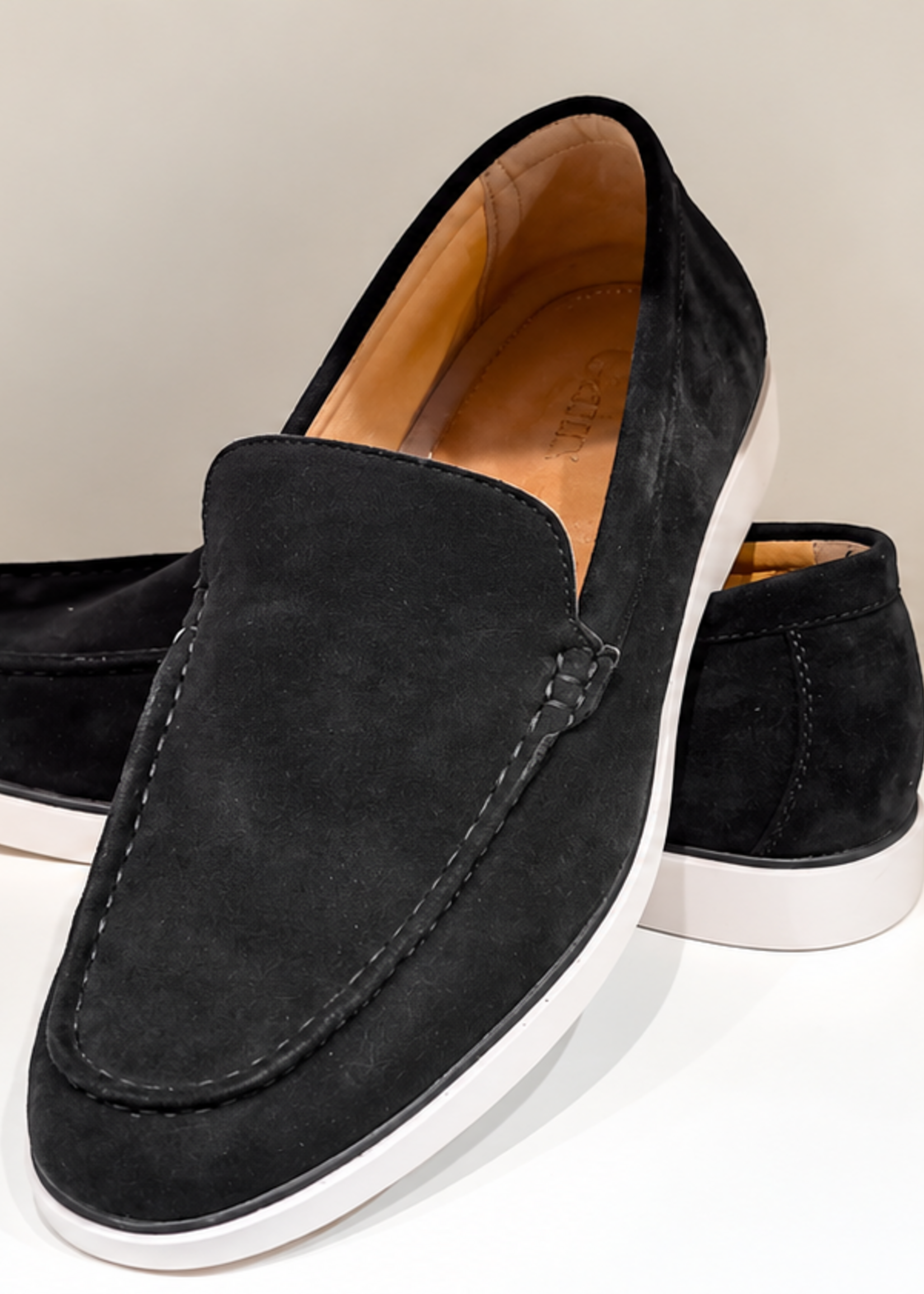 Loafers black suedelook