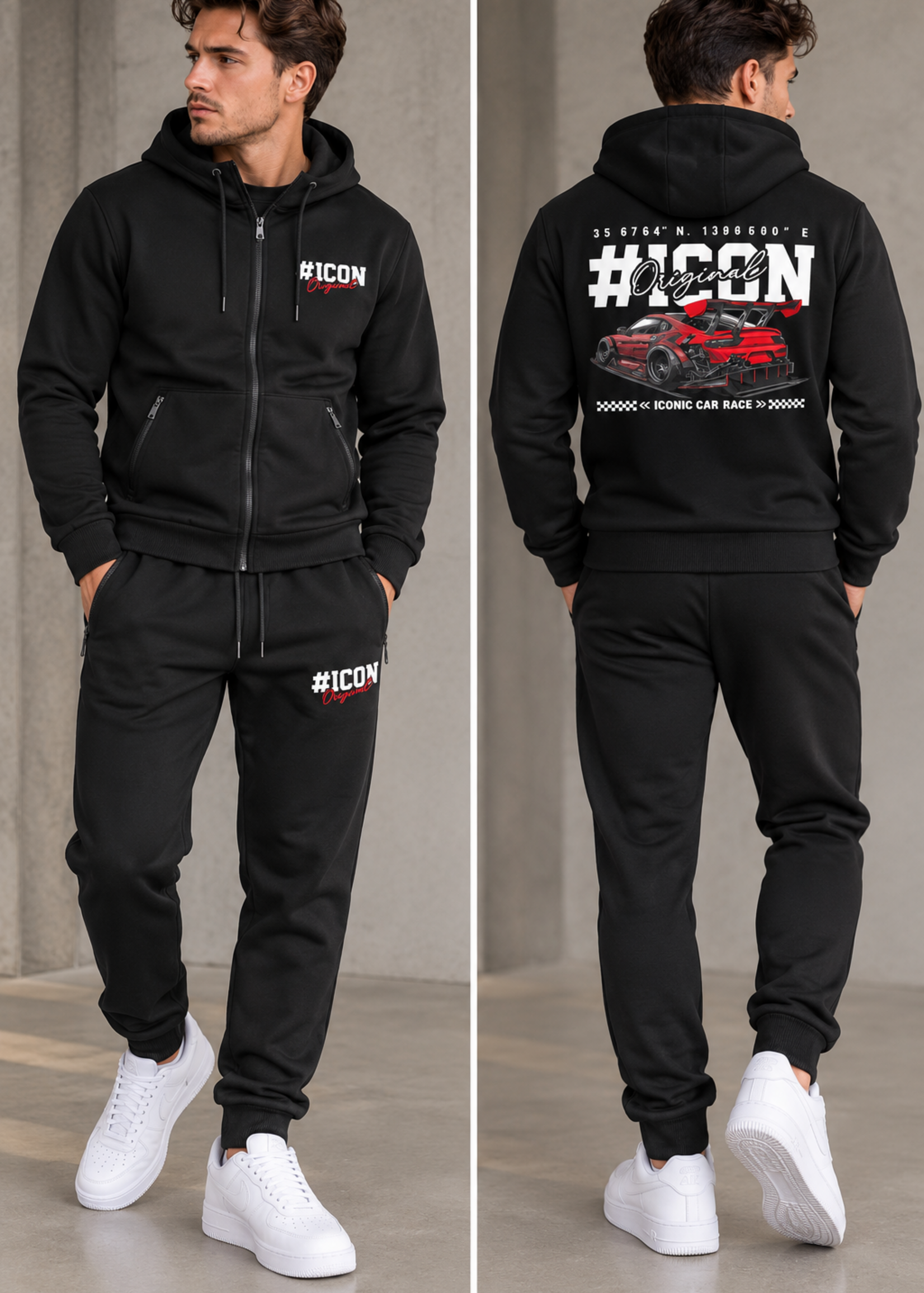 Icon comfyset racing zwart