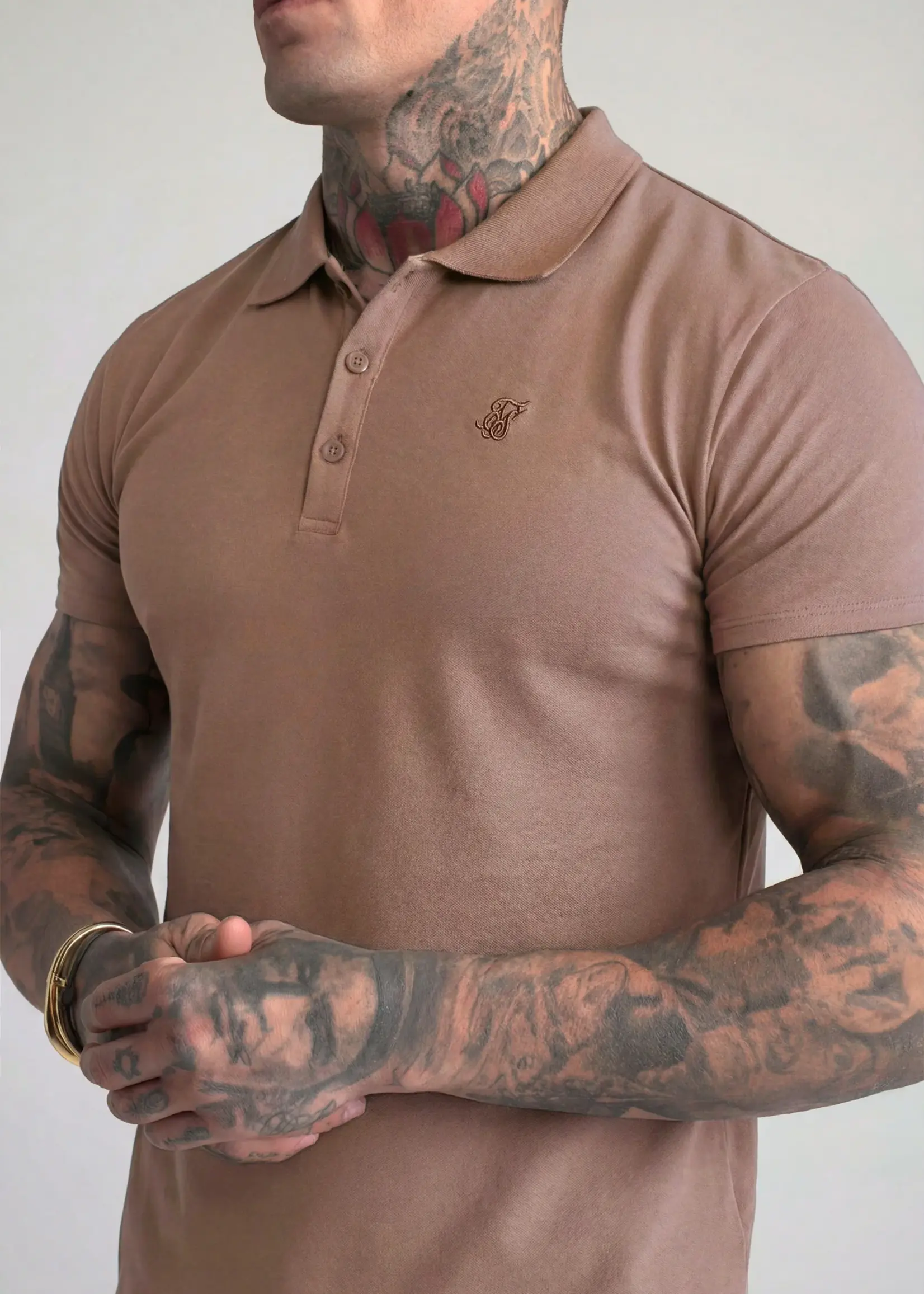 Siksilk polo taupe