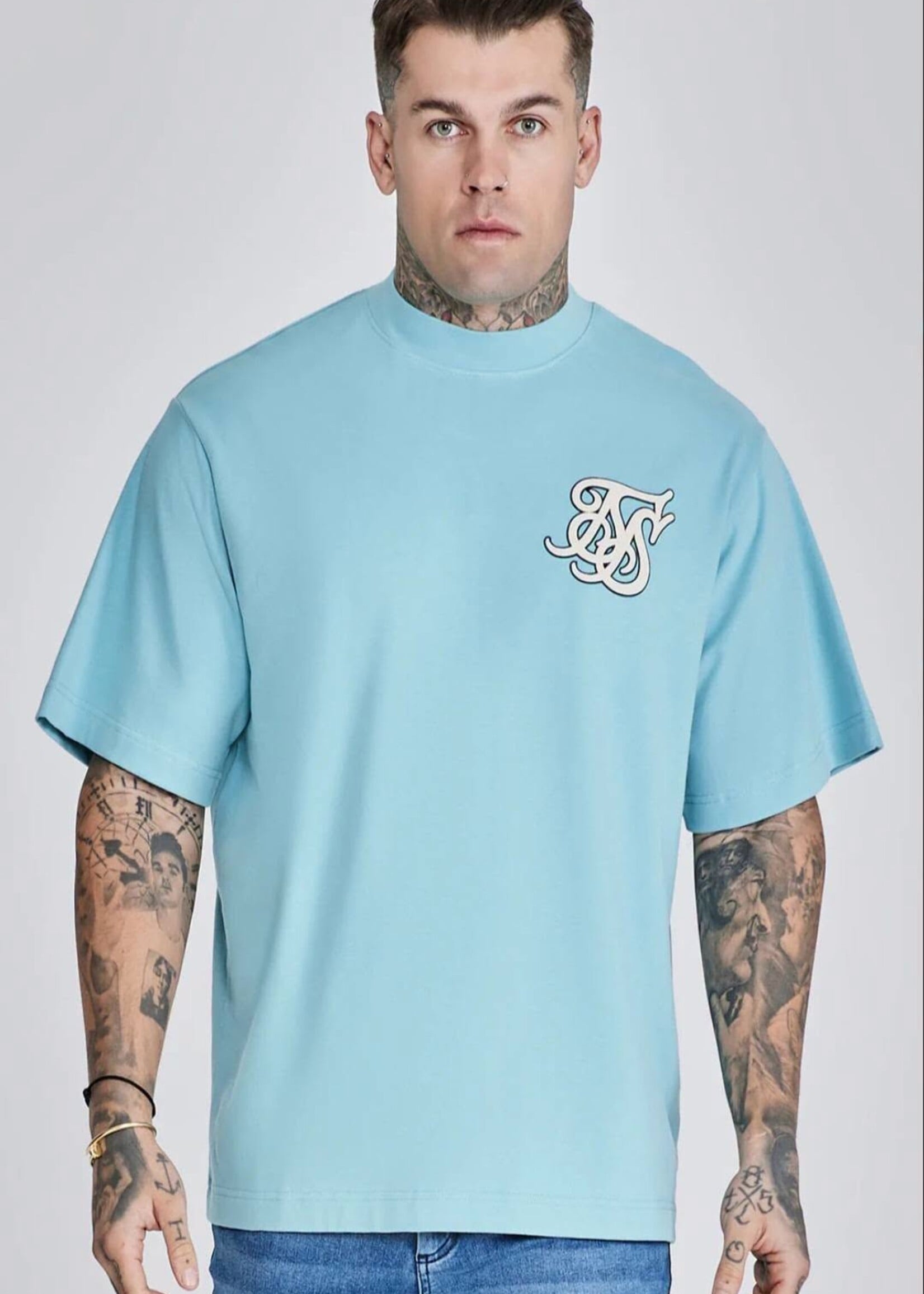 Siksilk t-shirt blauw- oversized