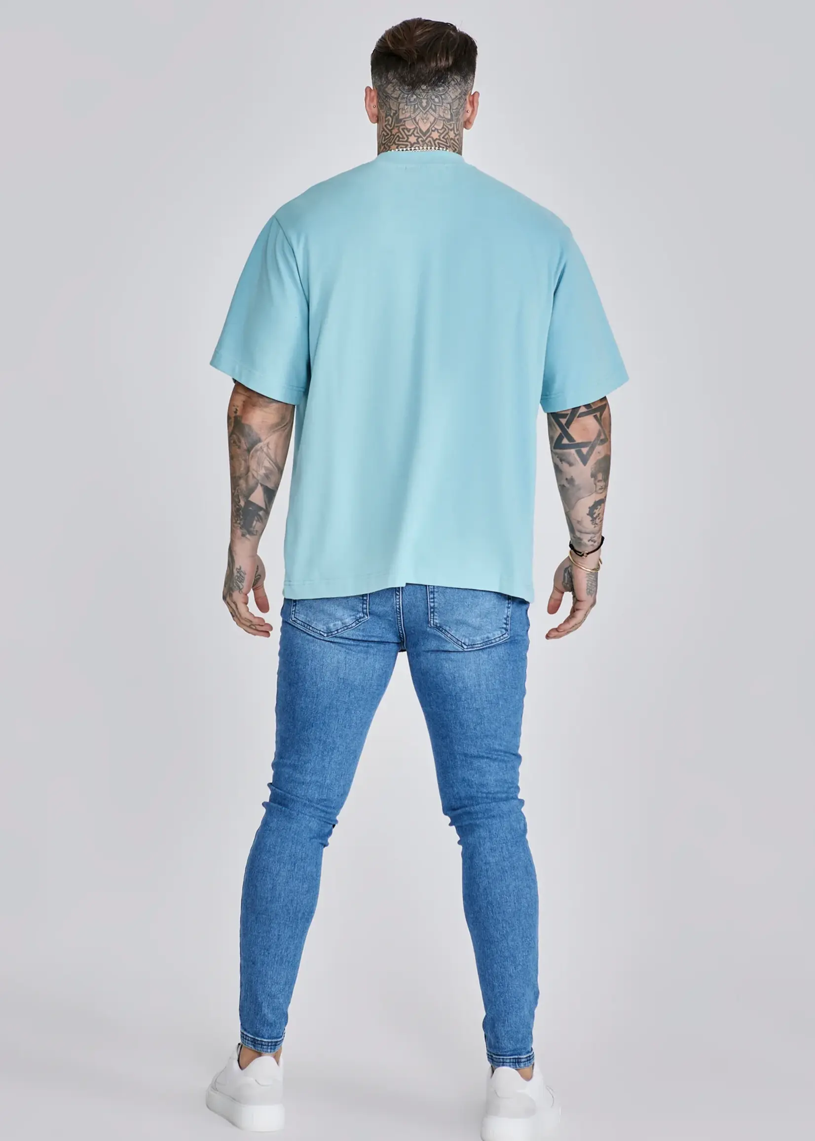 Siksilk t-shirt blauw- oversized