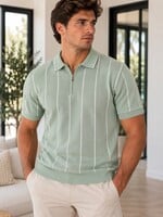 Zipped polo sage green