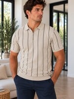 Zipped polo lichtbeige