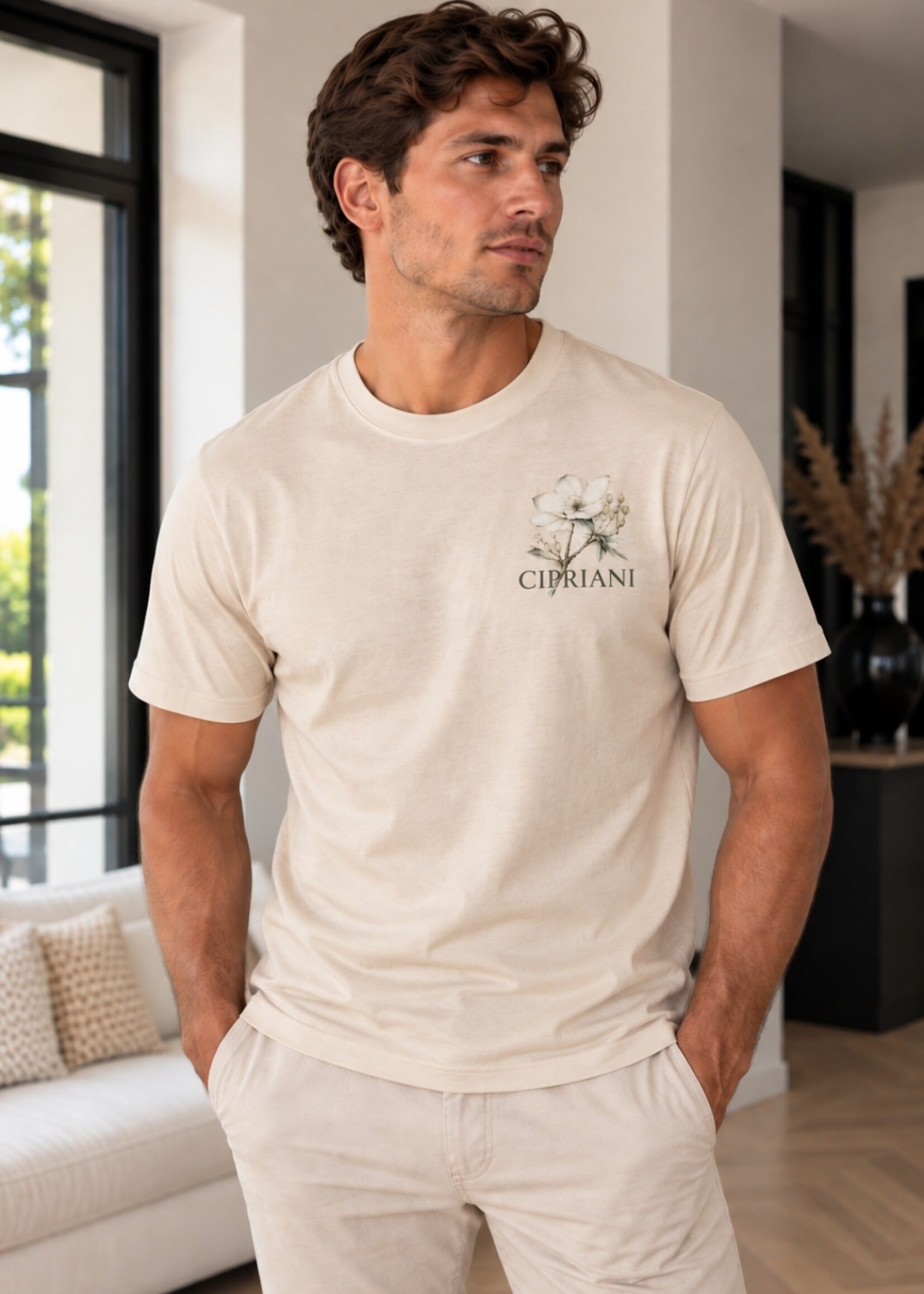 T-shirt ''Cipriani'' beige oversized