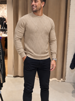 Cable knit trui stretch - beige