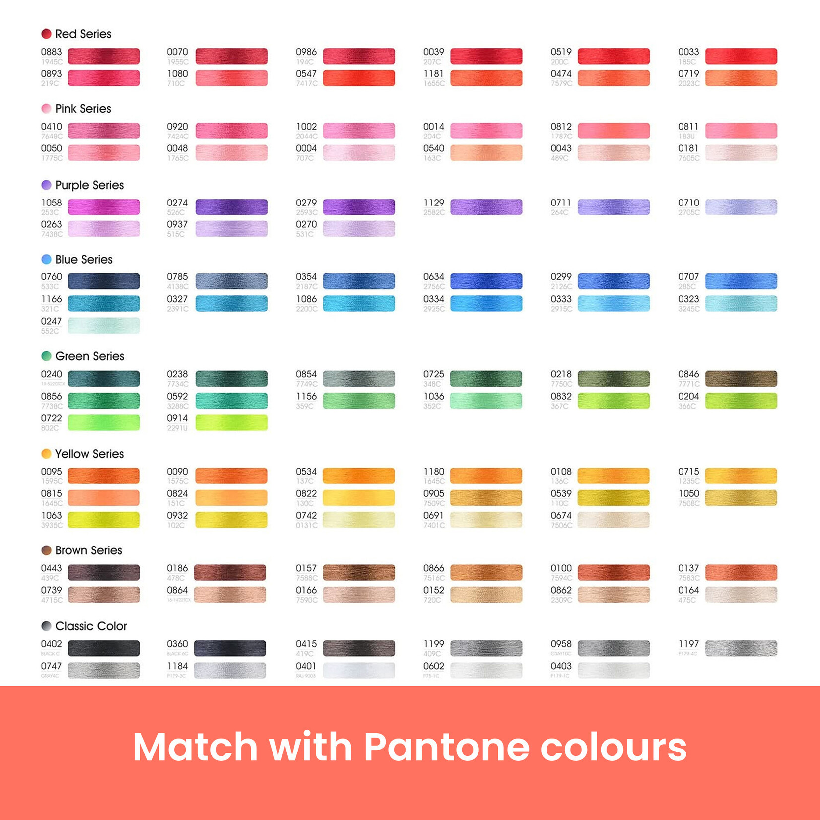 PooLin Embroidery Thread (4000 m rolls) - 40 colours