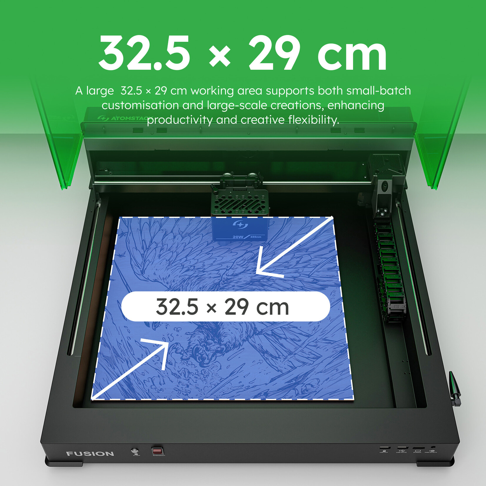 AtomStack Fusion Laser Cutter - 20 W Diode