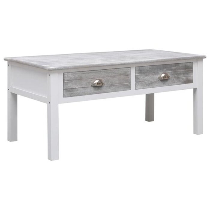 Vidaxl Stolik kawowy drewniany szary 100x50x45 cm - 77% taniej