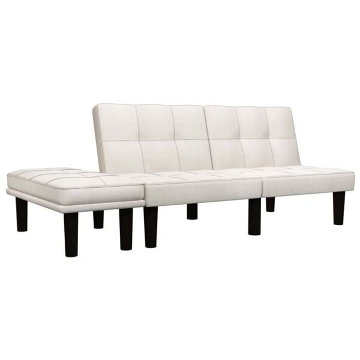 Vidaxl Kremowa sofa dwuosobowa z pufą - taniej o 79% - Nowa