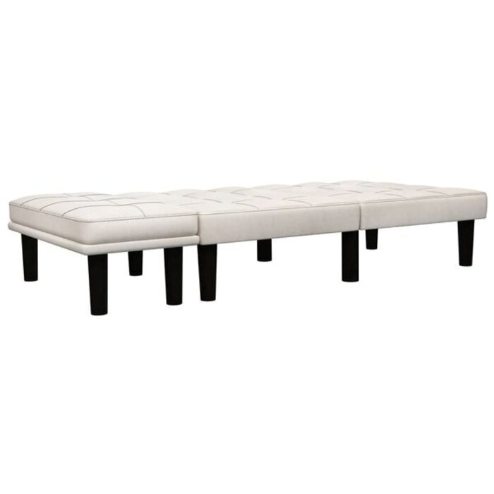 Vidaxl Kremowa sofa dwuosobowa z pufą - taniej o 79% - Nowa