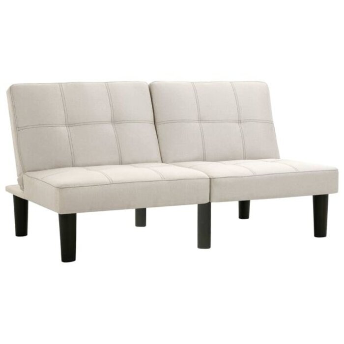 Vidaxl Kremowa sofa dwuosobowa z pufą - taniej o 79% - Nowa