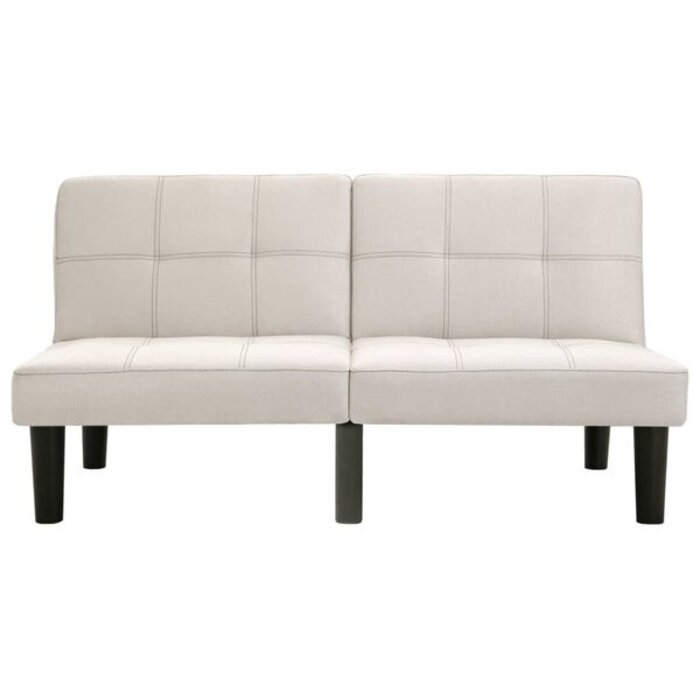Vidaxl Kremowa sofa dwuosobowa z pufą - taniej o 79% - Nowa