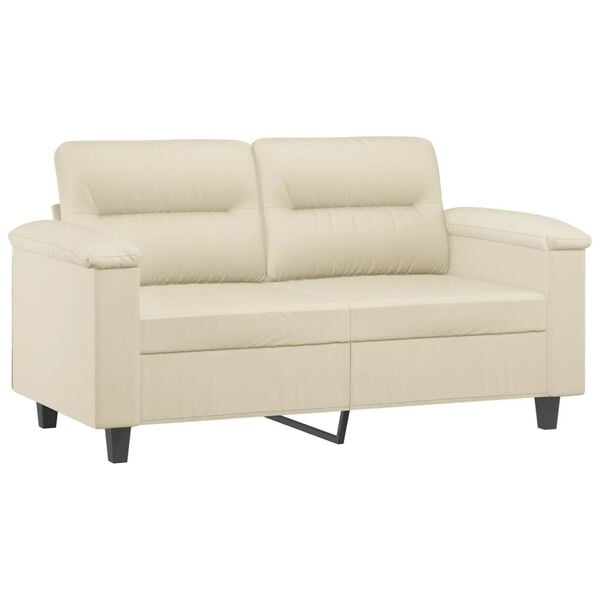 Vidaxl Kremowa sofa dwuosobowa 120 cm - 92% taniej
