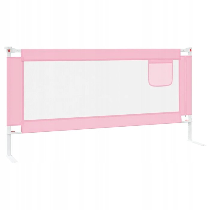 Vidaxl Barierka ochronna do łóżka dziecięcego 190x25 cm, różowa - Rabat 68%