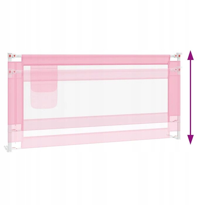 Vidaxl Barierka ochronna do łóżka dziecięcego 190x25 cm, różowa - Rabat 68%
