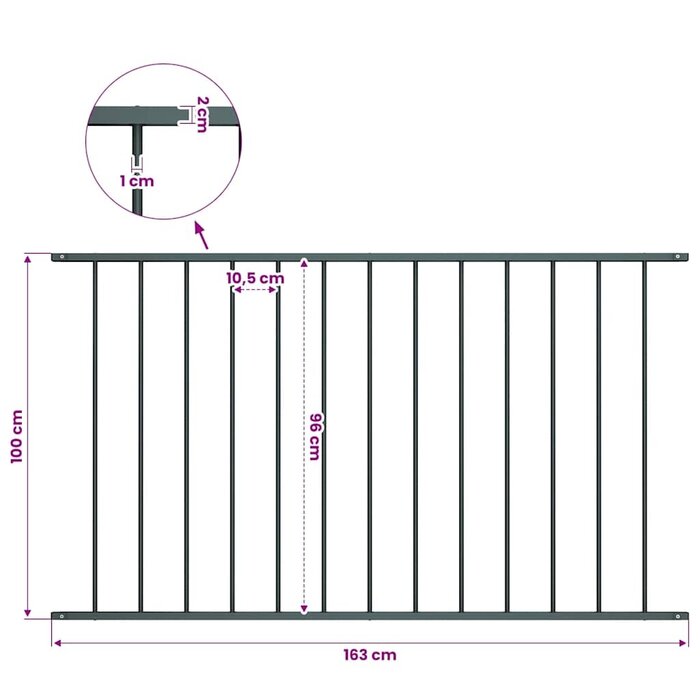 Vidaxl Panel ogrodzeniowy stalowy 170x100 cm antracyt - 26% taniej