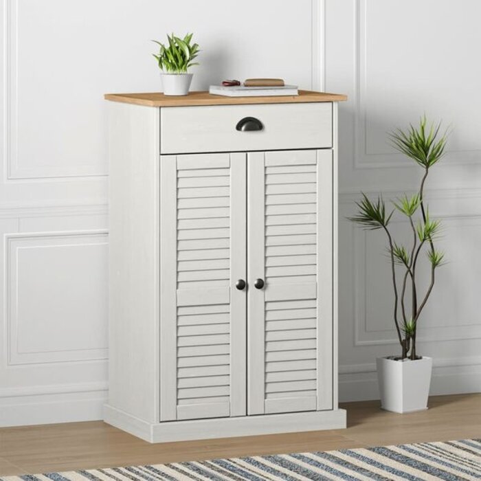 Vidaxl Biała szafka na buty VIGO 60x35x96 cm - sosnowa - 77% taniej