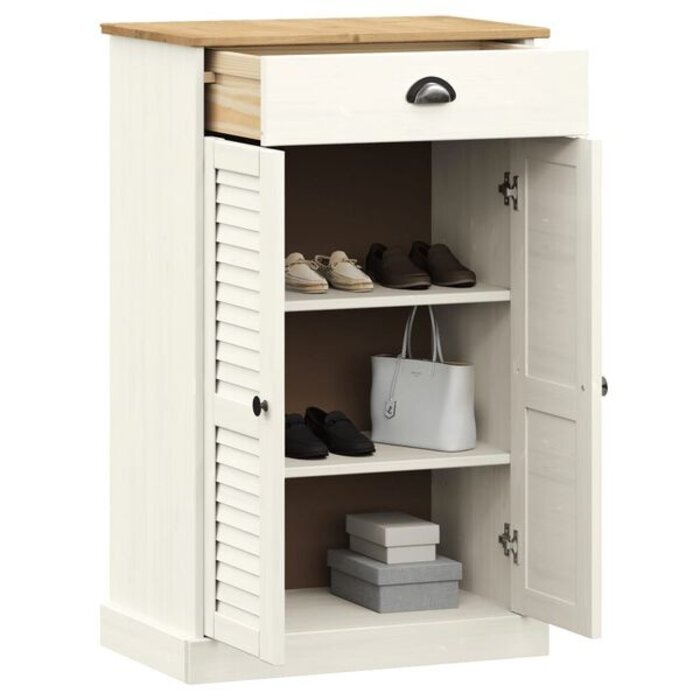 Vidaxl Biała szafka na buty VIGO 60x35x96 cm - sosnowa - 77% taniej